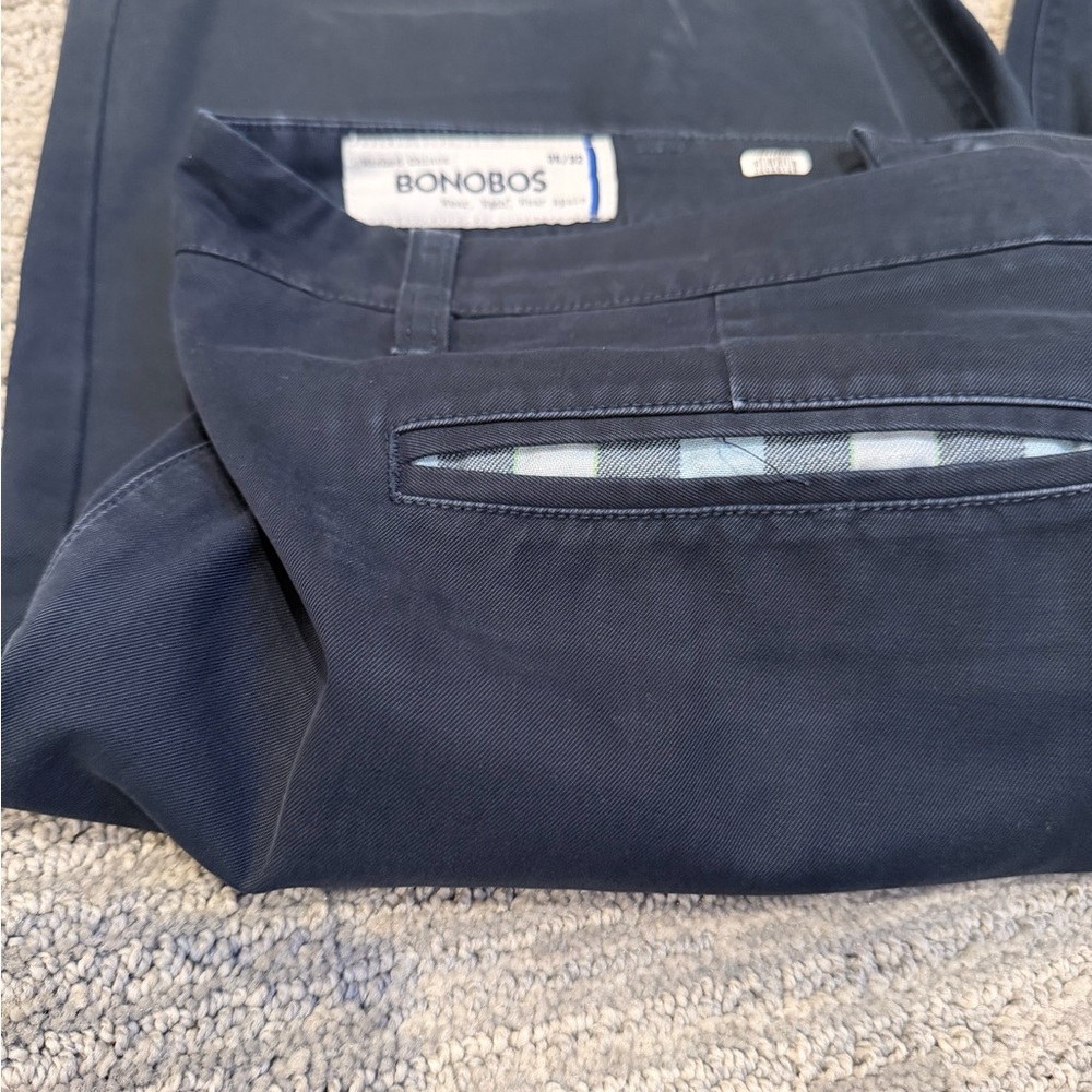 Bonobos Men’s Midnight Blue Washed Chinos 35 x 32”, straight leg